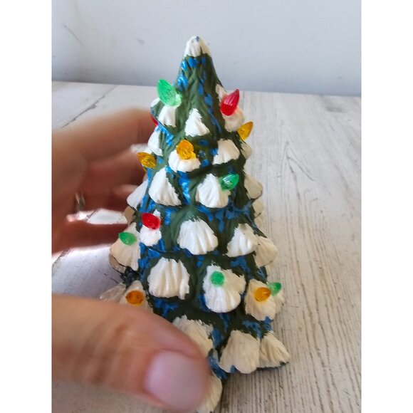 Vintage plaster light tree unique village Xmas decor - Picture 8 of 10